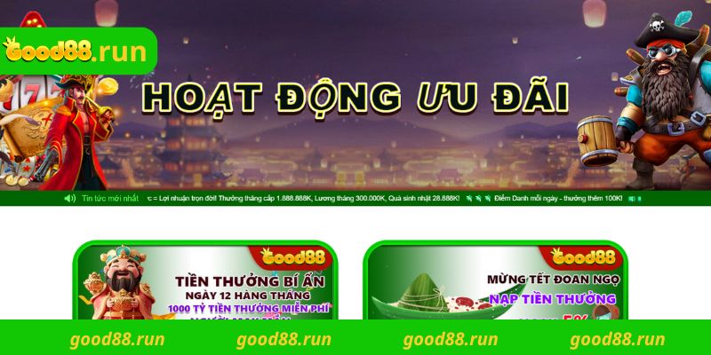 Những chương trình khuyến mại Good88 không nên bỏ lỡ 